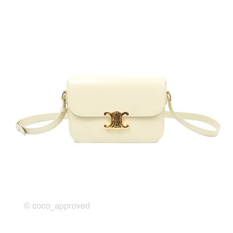 celine triomphe bag limestone|CELINE Shiny Calfskin Medium Triomphe Limestone.